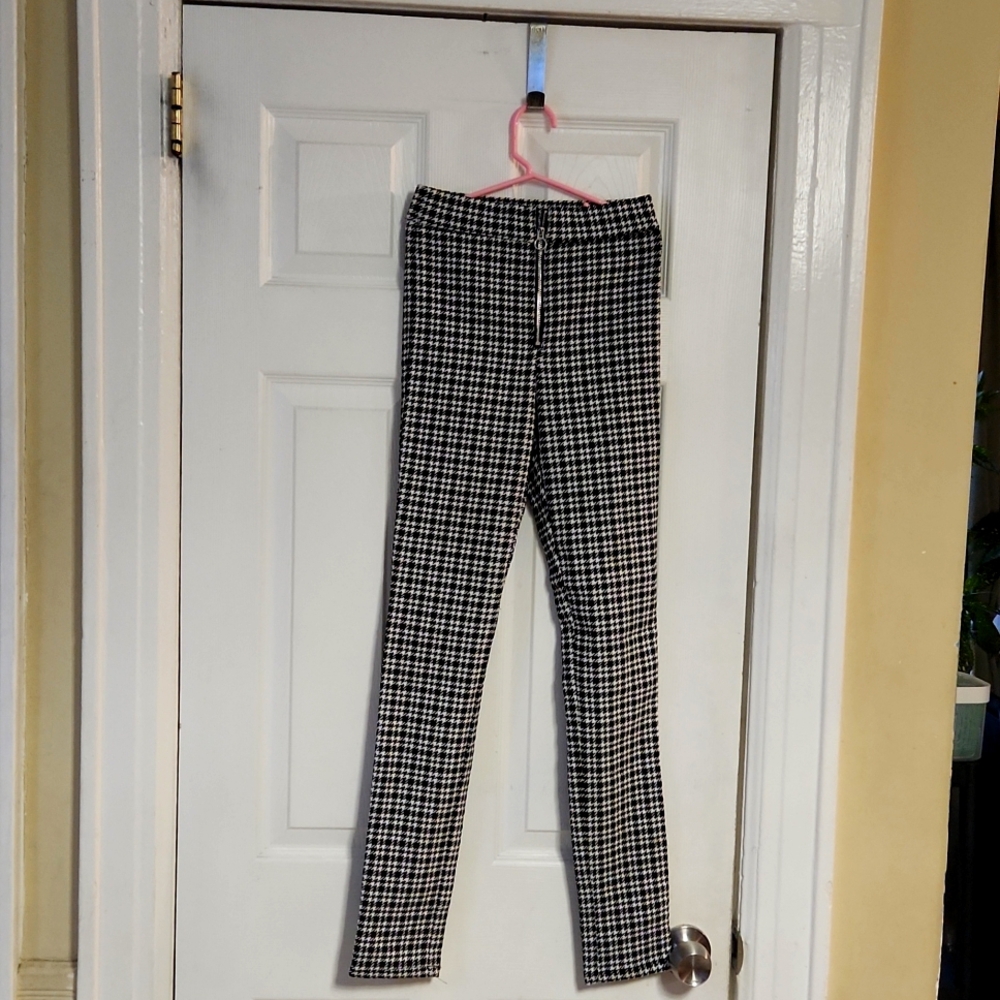 Garage Black and White Checkered Tailored Pants